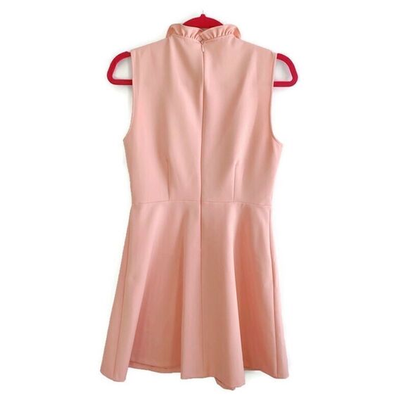 ZARA Woman Lace Sleeveless Mini Floral Fit & Flare Ruffle Dress Blush Pink M - Picture 2 of 7